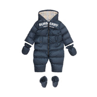 Combinaison doudoune rembourrée en duvet avec logo - Marine