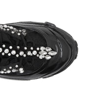 Sneakers arthur en cuir velours et mesh avec cristaux - Noir & cristal