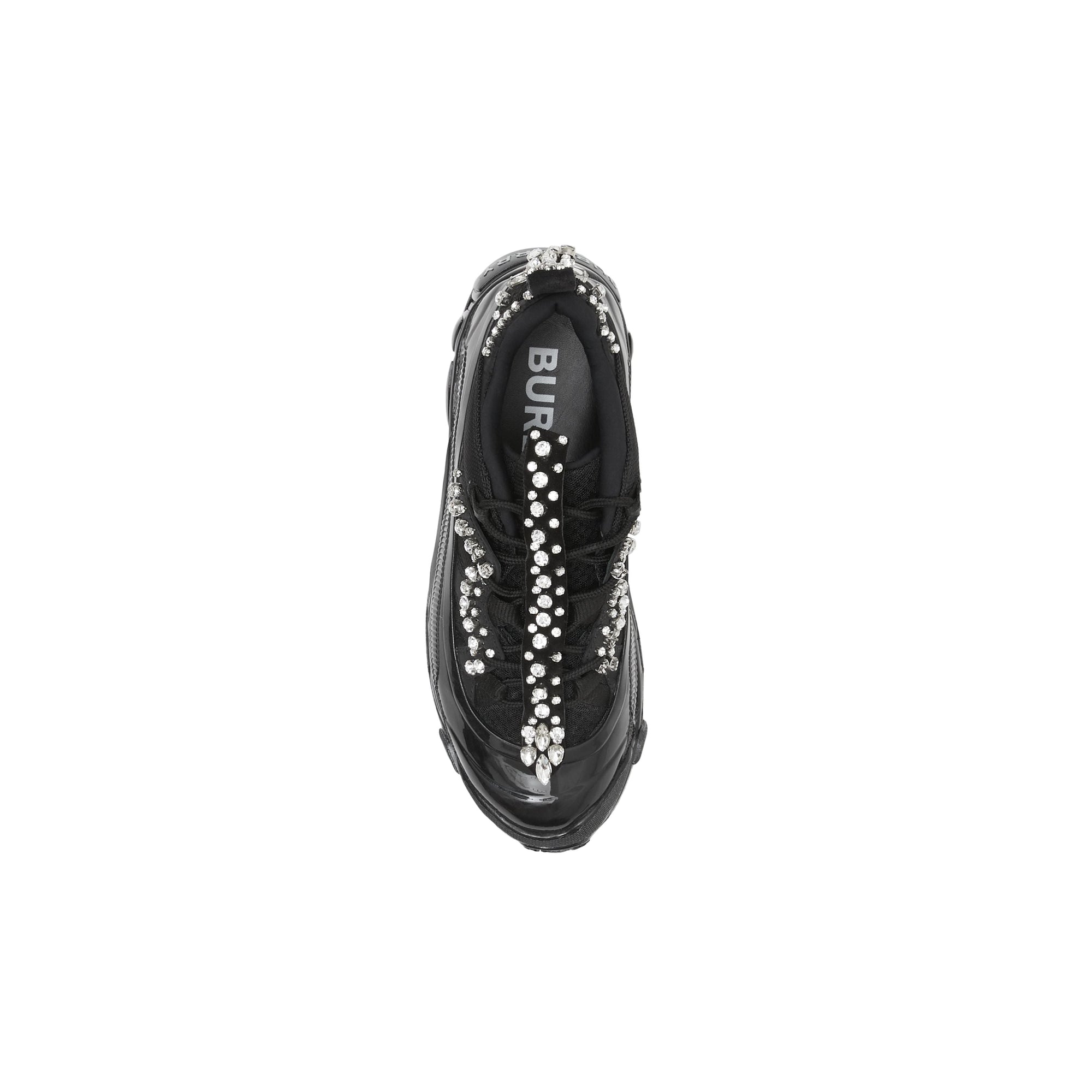 Sneakers arthur en cuir velours et mesh avec cristaux - Noir & cristal