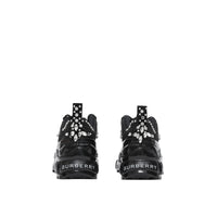 BLACK/CRYSTALS Sneakers Arthur en cuir velours et mesh avec cristaux