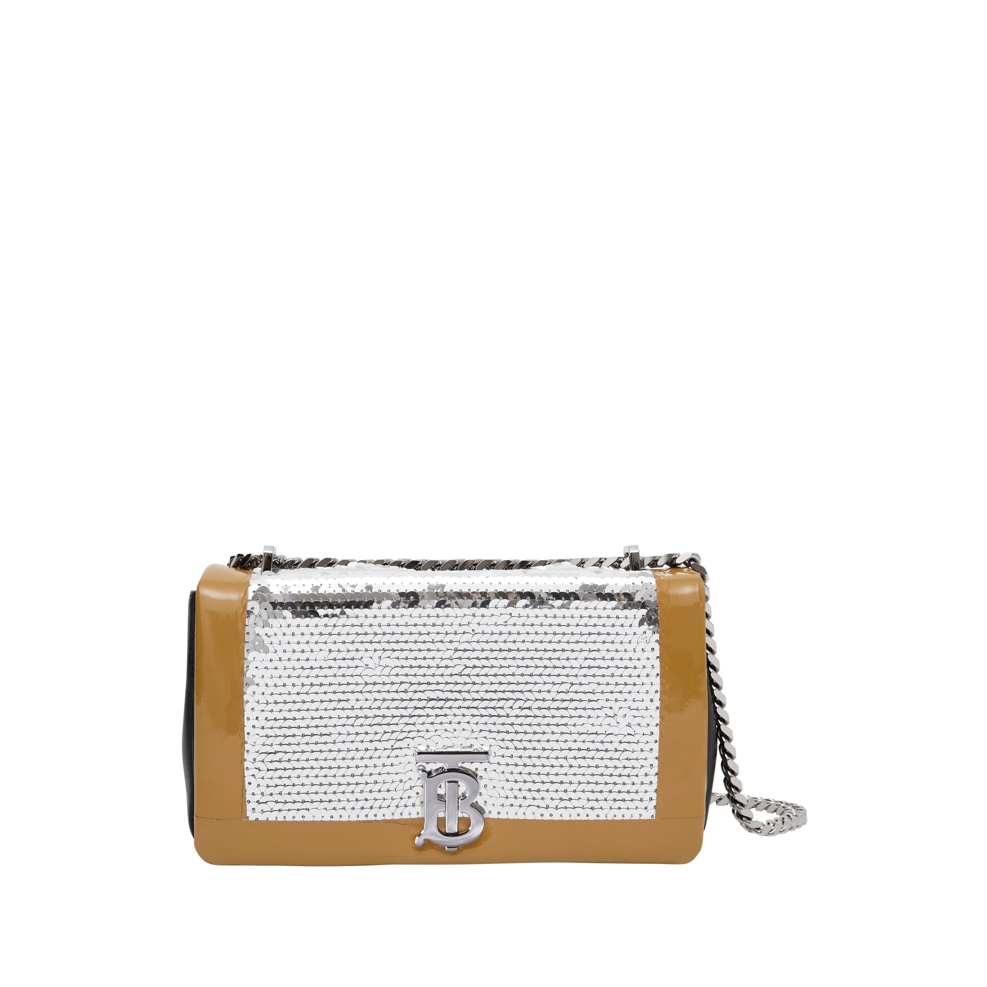 Petit sac lola en cuir d'agneau avec sequins et ruban adhésif - Noir
