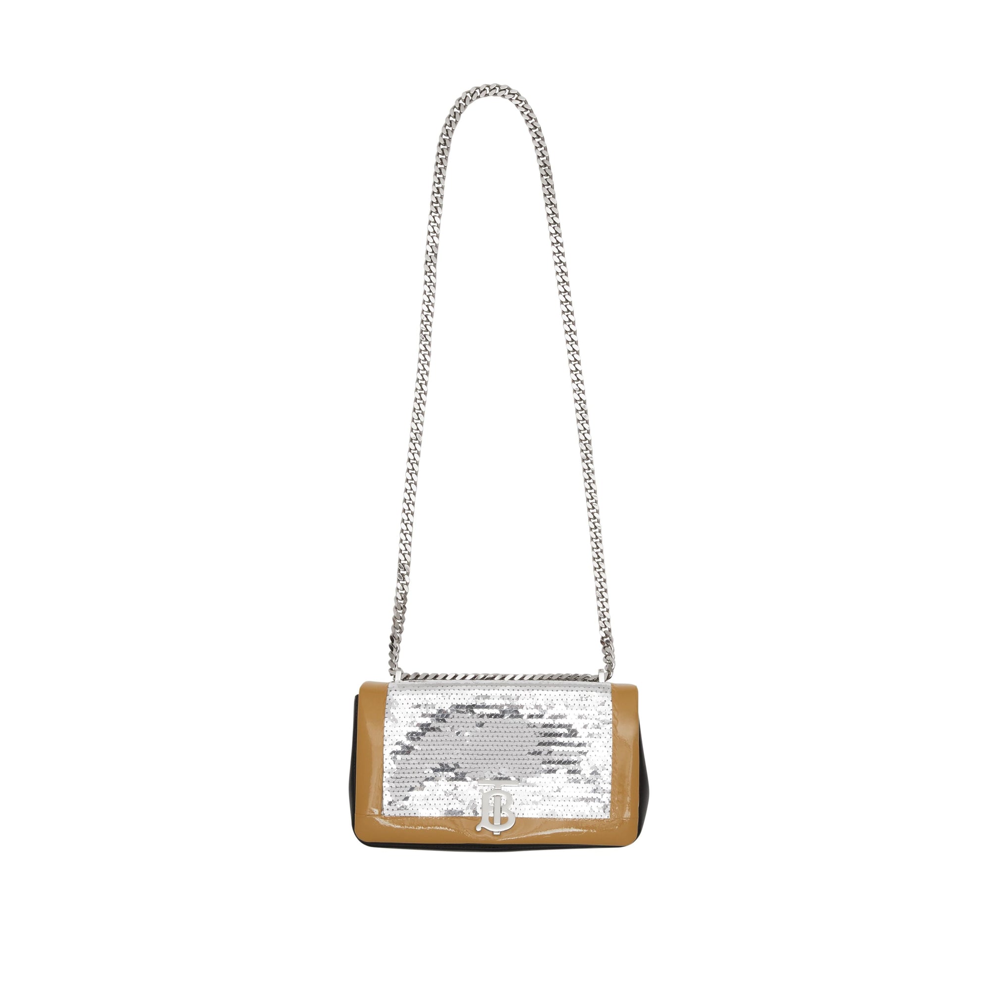 Petit sac lola en cuir d'agneau avec sequins et ruban adhésif - Noir
