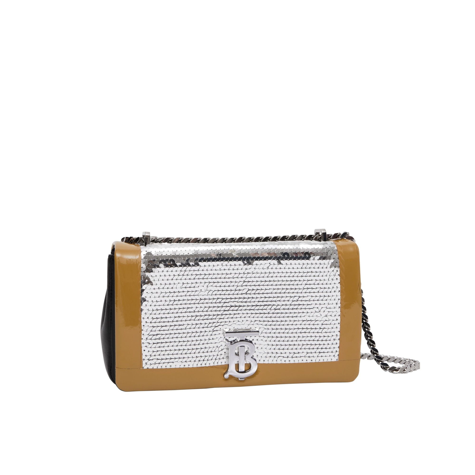 Petit sac lola en cuir d'agneau avec sequins et ruban adhésif - Noir