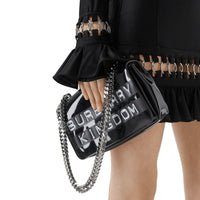 Petit sac lola effet vinyle avec imprimé ruban adhésif - Noir