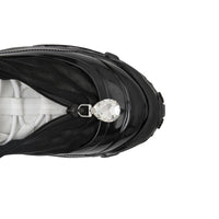 Sneakers Arthur en nylon et cuir velours avec mesh - Noir & Blanc