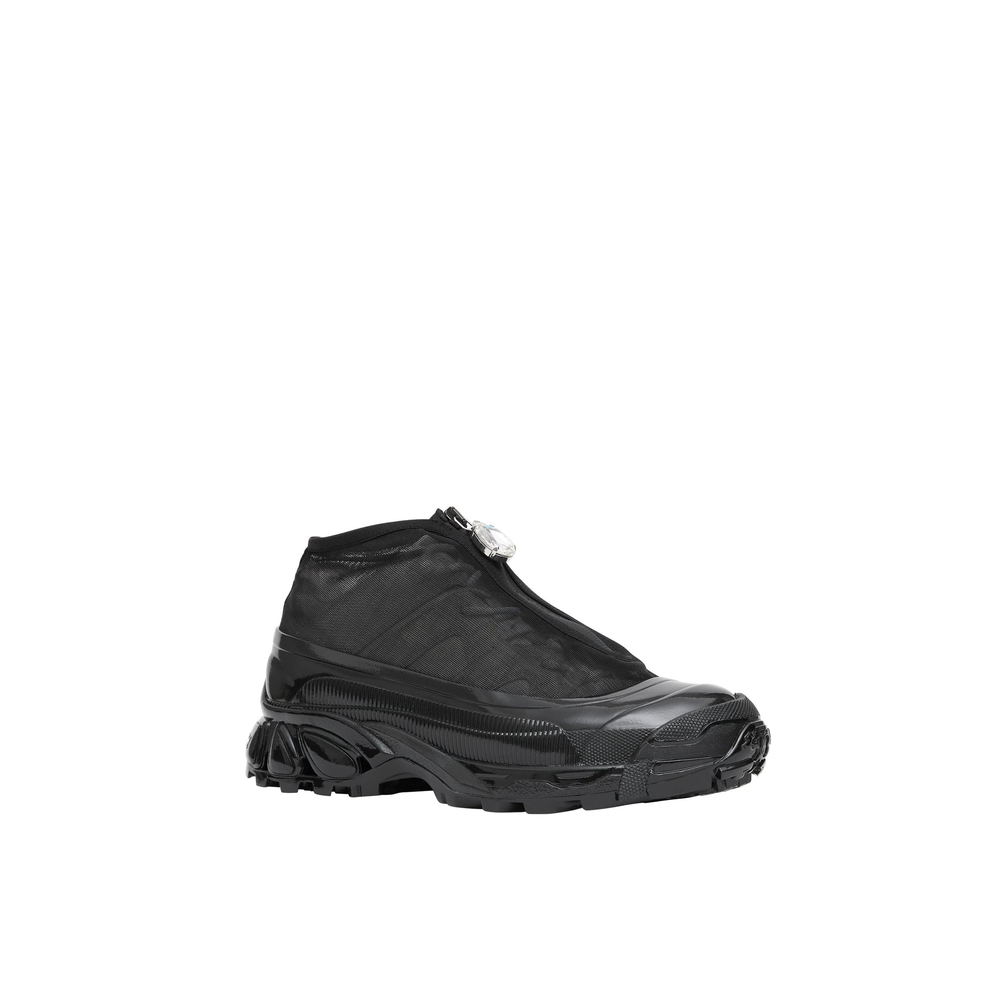 Sneakers Arthur en nylon et cuir velours avec mesh - Noir & Blanc