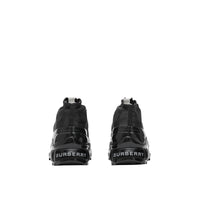 Sneakers Arthur en nylon et cuir velours avec mesh - Noir & Blanc