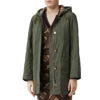 Manteau à capuche thermorégulé matelassé - Vert peuplier