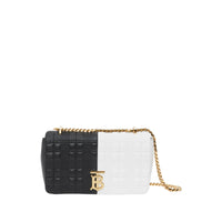 Petit sac lola en cuir d'agneau bicolore matelassé - Blanc & noir