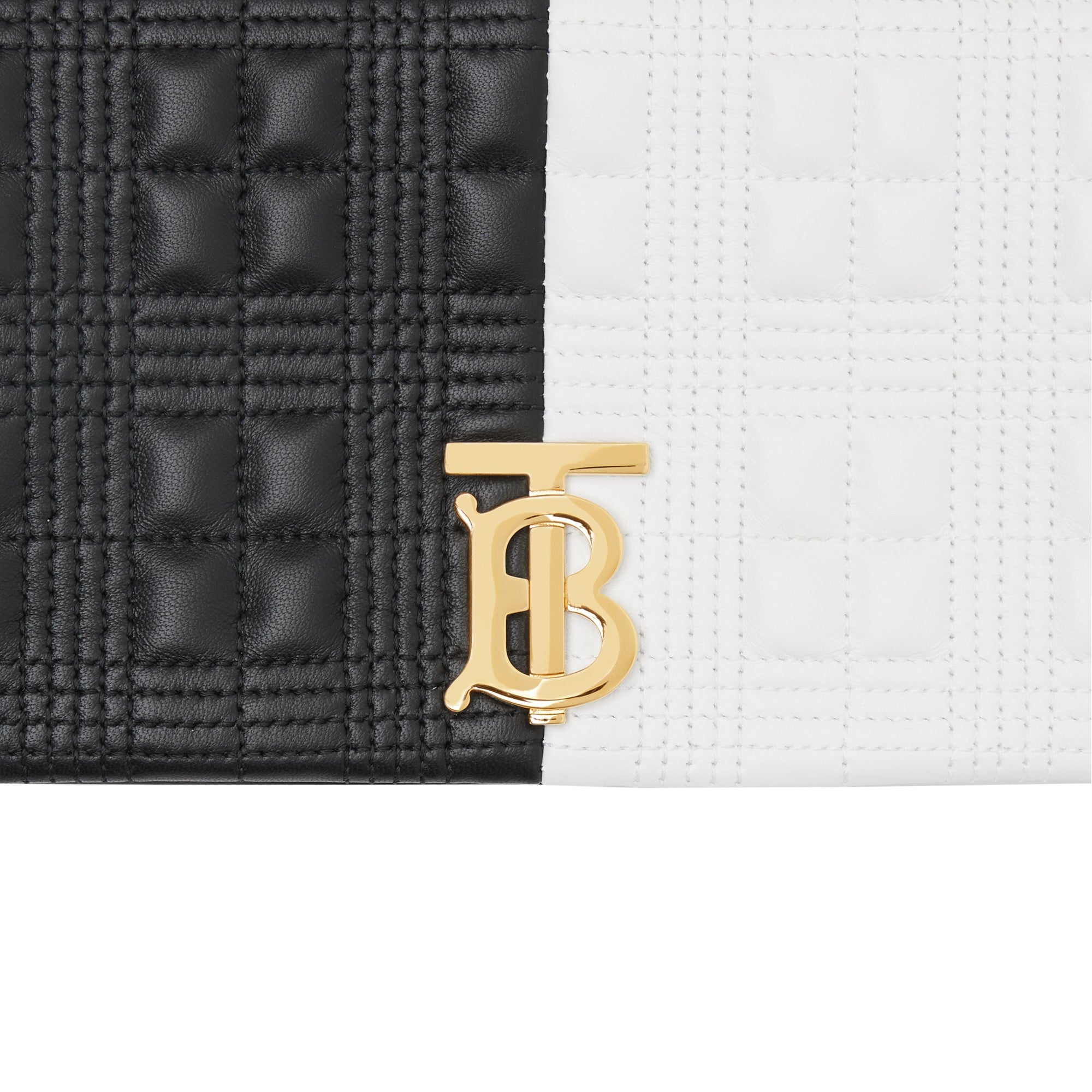 Petit sac lola en cuir d'agneau bicolore matelassé - Blanc & noir