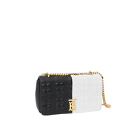 Petit sac lola en cuir d'agneau bicolore matelassé - Blanc & noir