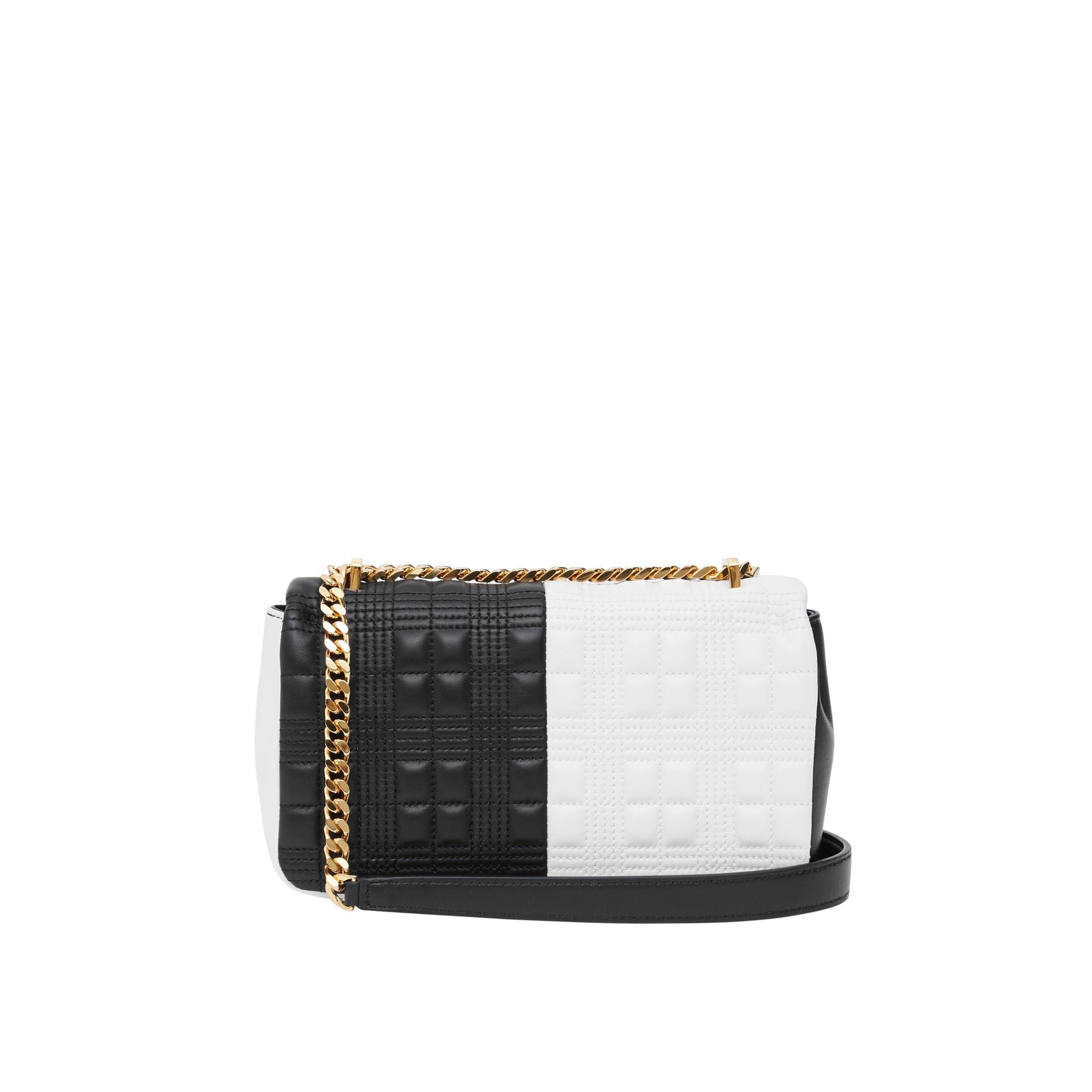 Petit sac lola en cuir d'agneau bicolore matelassé - Blanc & noir