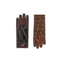 Gants en cuir d'agneau doublés en cachemire monogram - Brun bride
