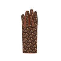 Gants en cuir d'agneau doublés en cachemire monogram - Brun bride
