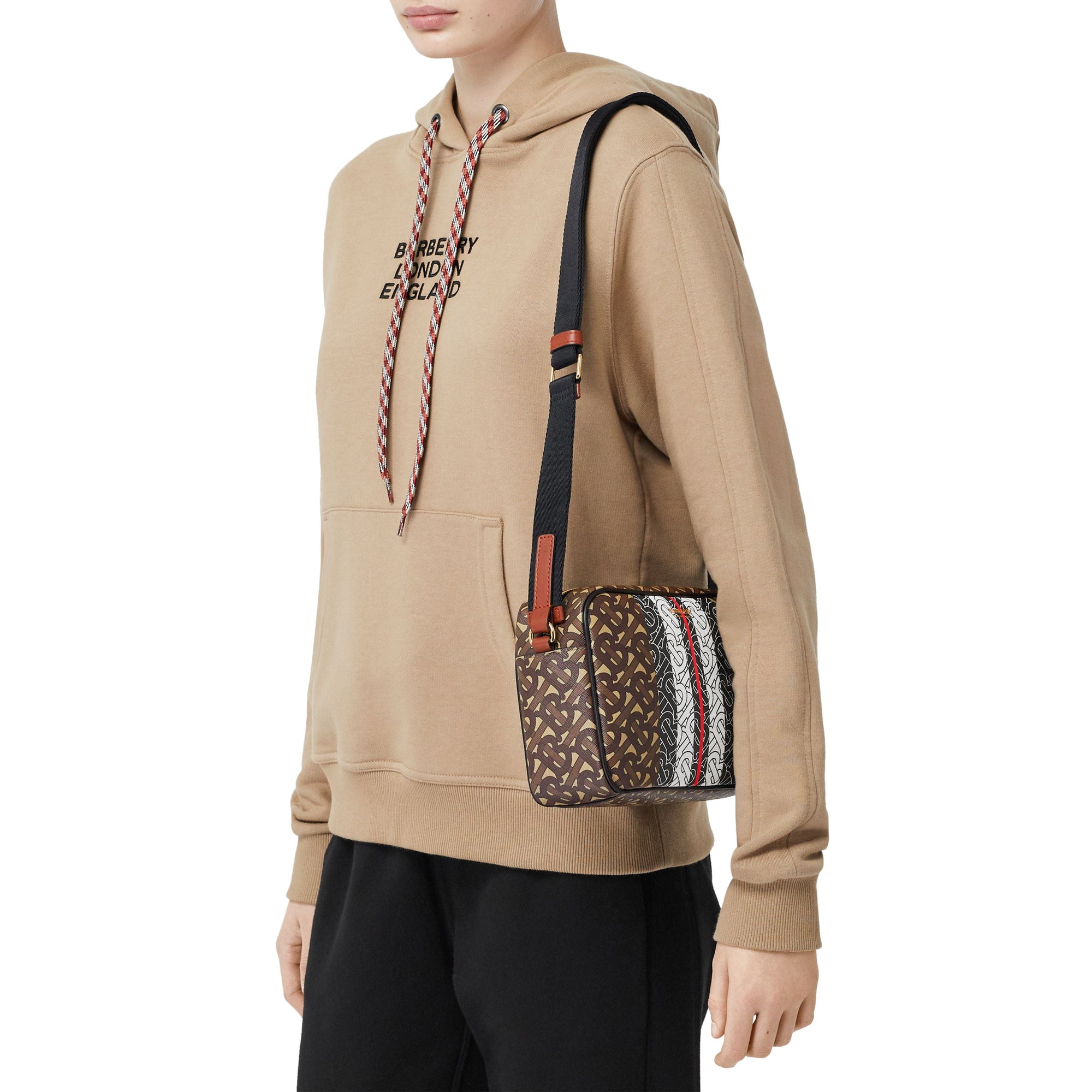 BRIDLE BROWN Sac à bandoulière en toile écologique rayé Monogram