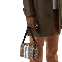 BRIDLE BROWN Sac à bandoulière en toile écologique rayé Monogram
