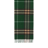Écharpe classique en cachemire check - Vert pin sombre