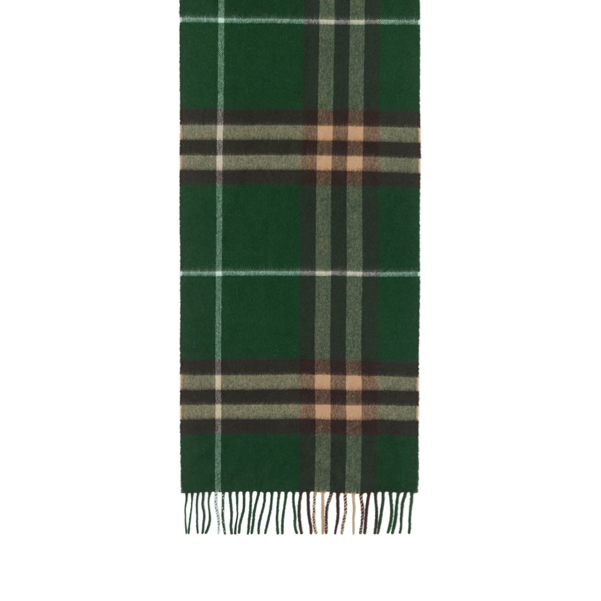 Écharpe classique en cachemire check - Vert pin sombre