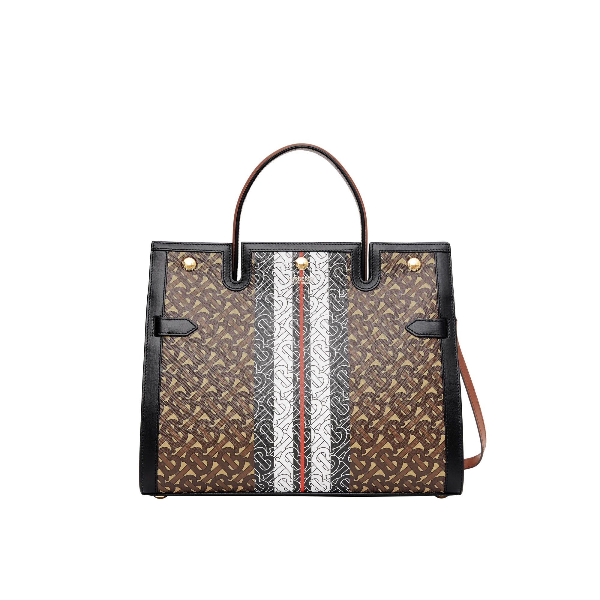 BRIDLE BROWN Sac Title moyen en toile écologique rayé Monogram
