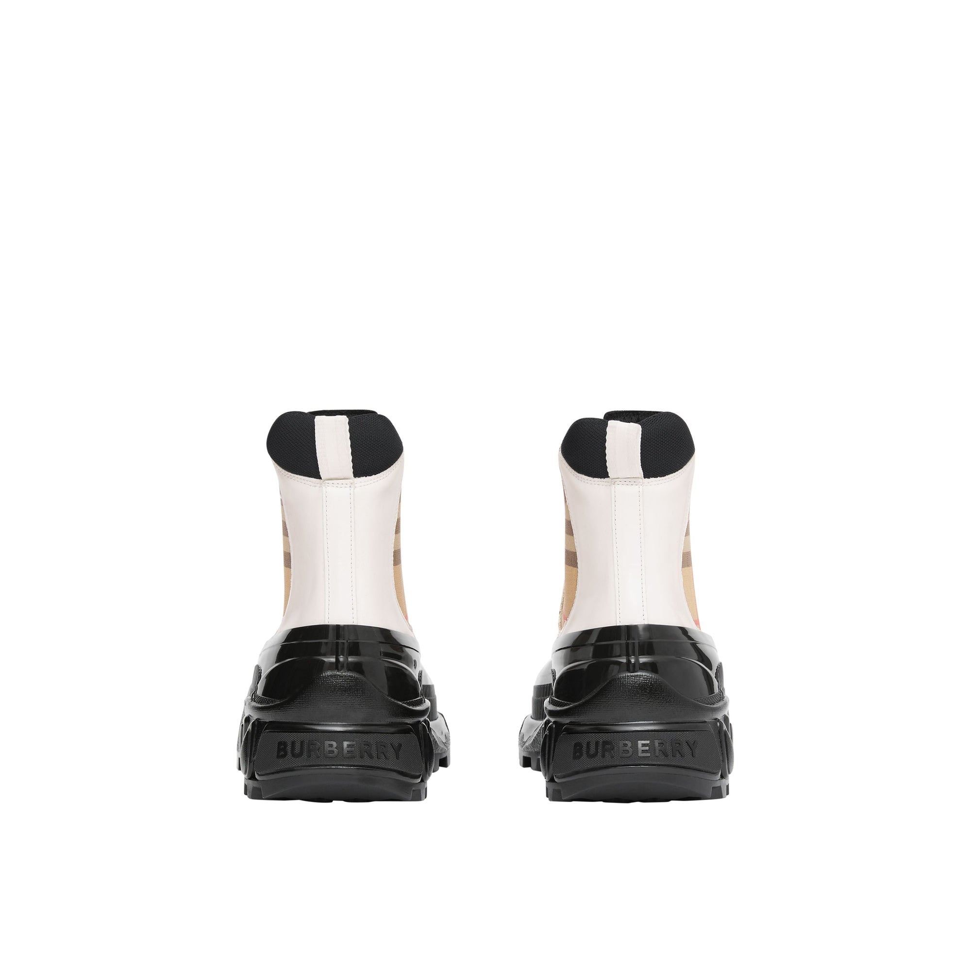 Bottines chelsea en toile enduite avec vintage check - Blanc
