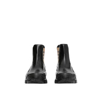 BLACK/ARCHIVE BEIGE Bottines Chelsea en toile enduite avec Vintage check