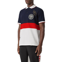 Polo en piqué de coton avec logo - Marine