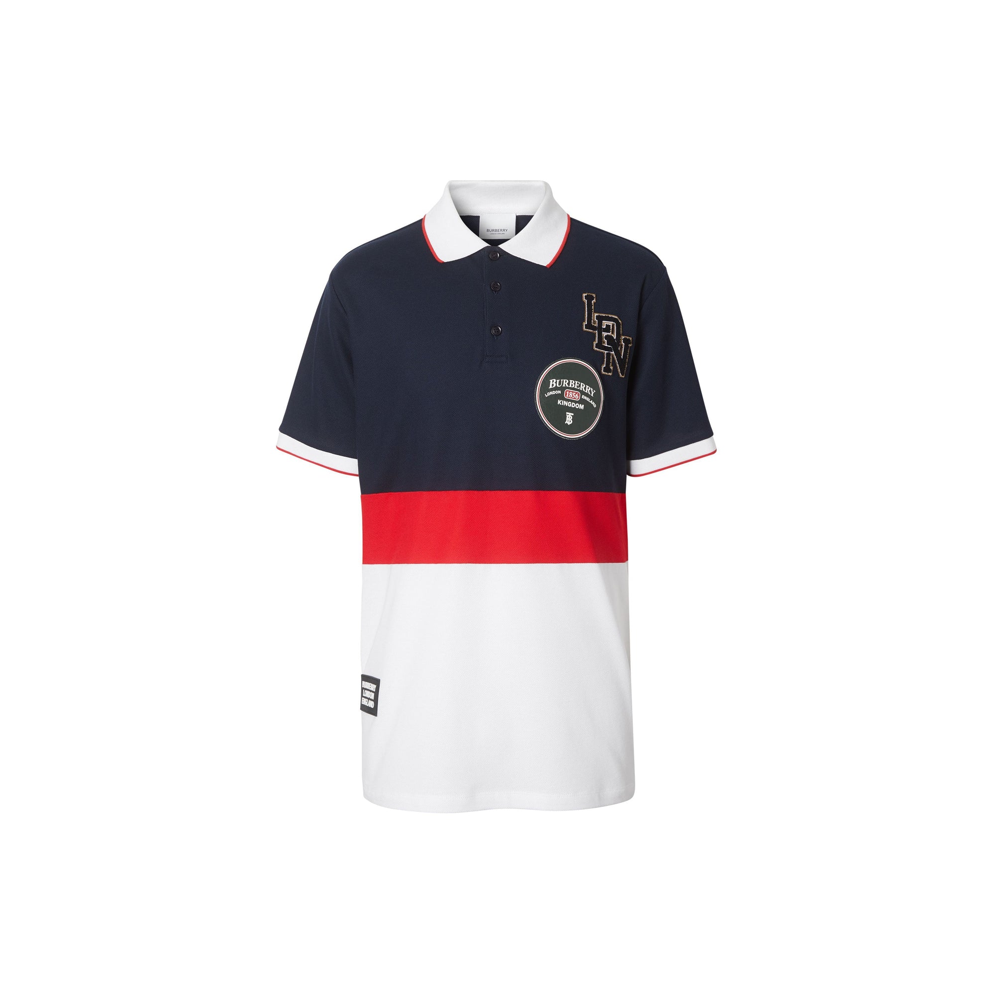 Polo en piqué de coton avec logo - Marine