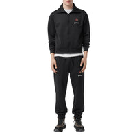 Veste de survêtement à col entonnoir en jersey avec logo - Noir