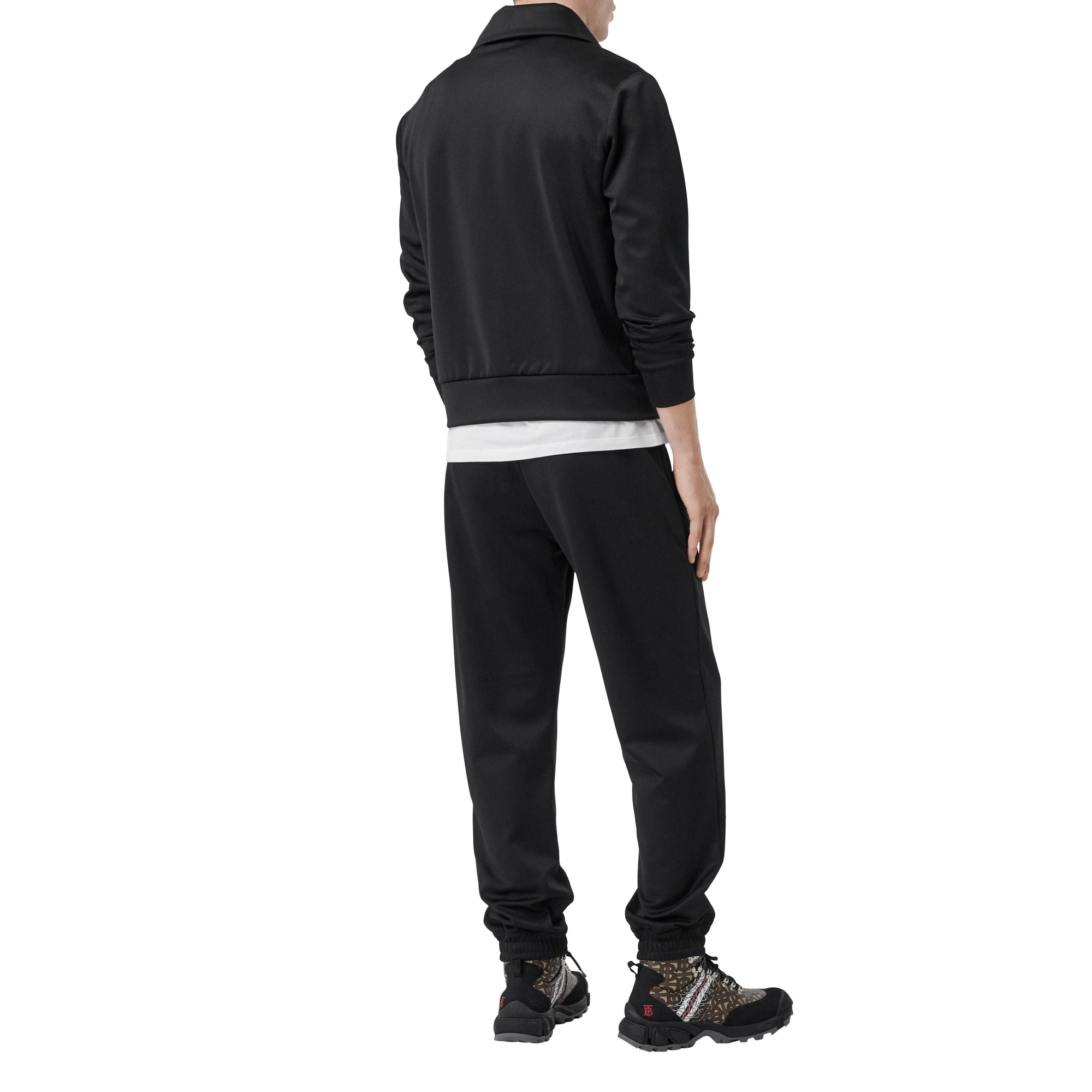 Veste de survêtement à col entonnoir en jersey avec logo - Noir