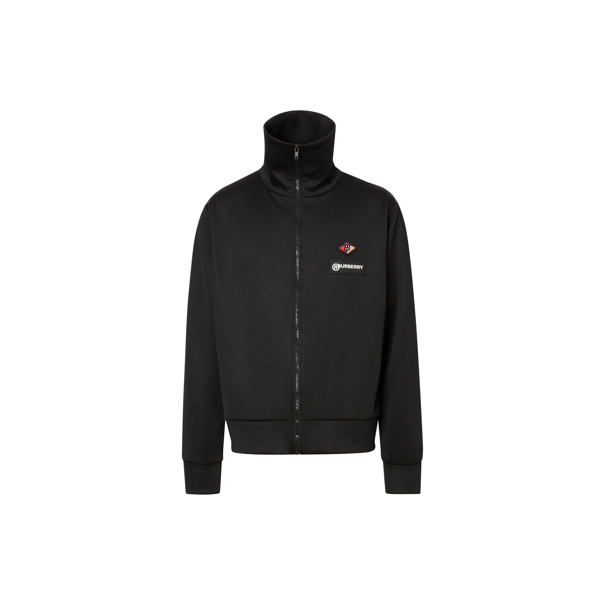 Veste de survêtement à col entonnoir en jersey avec logo - Noir