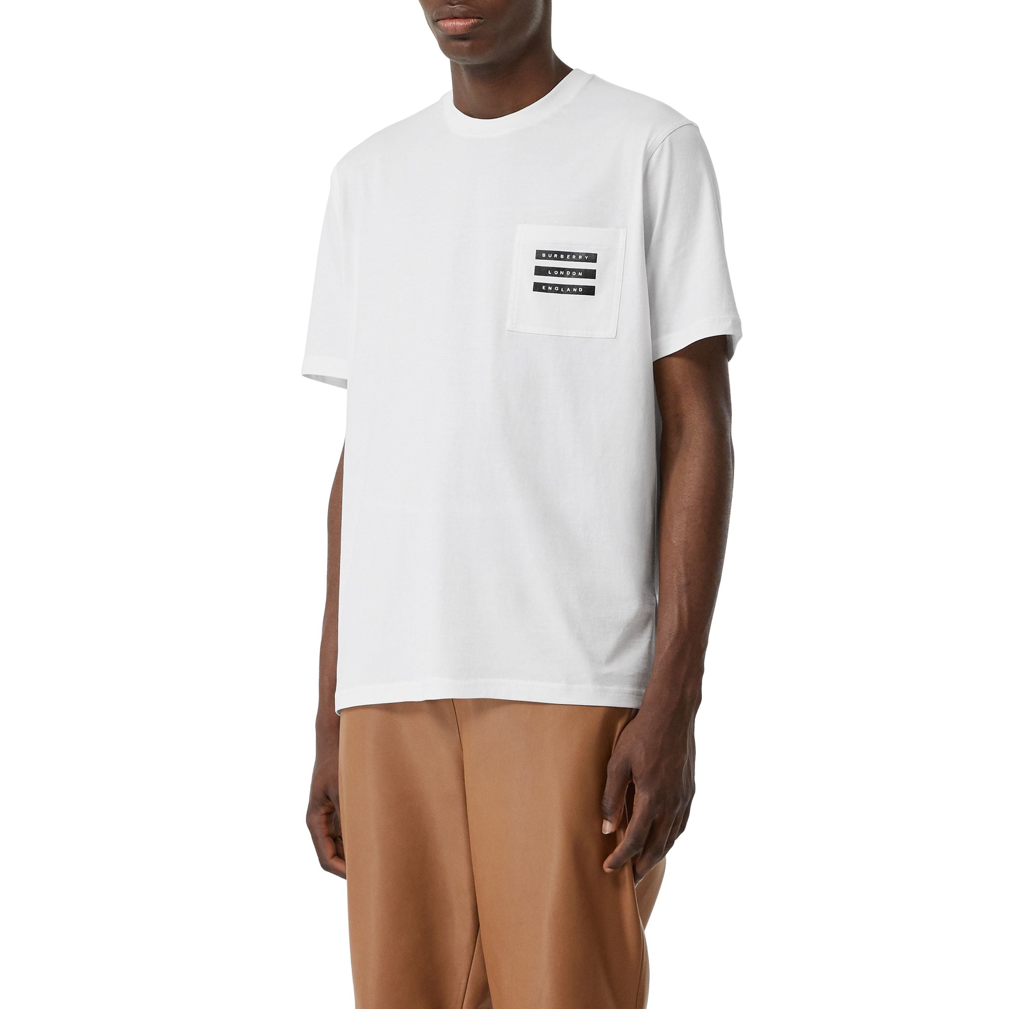 WHITE T-shirt en coton à imprimé ruban adhésif