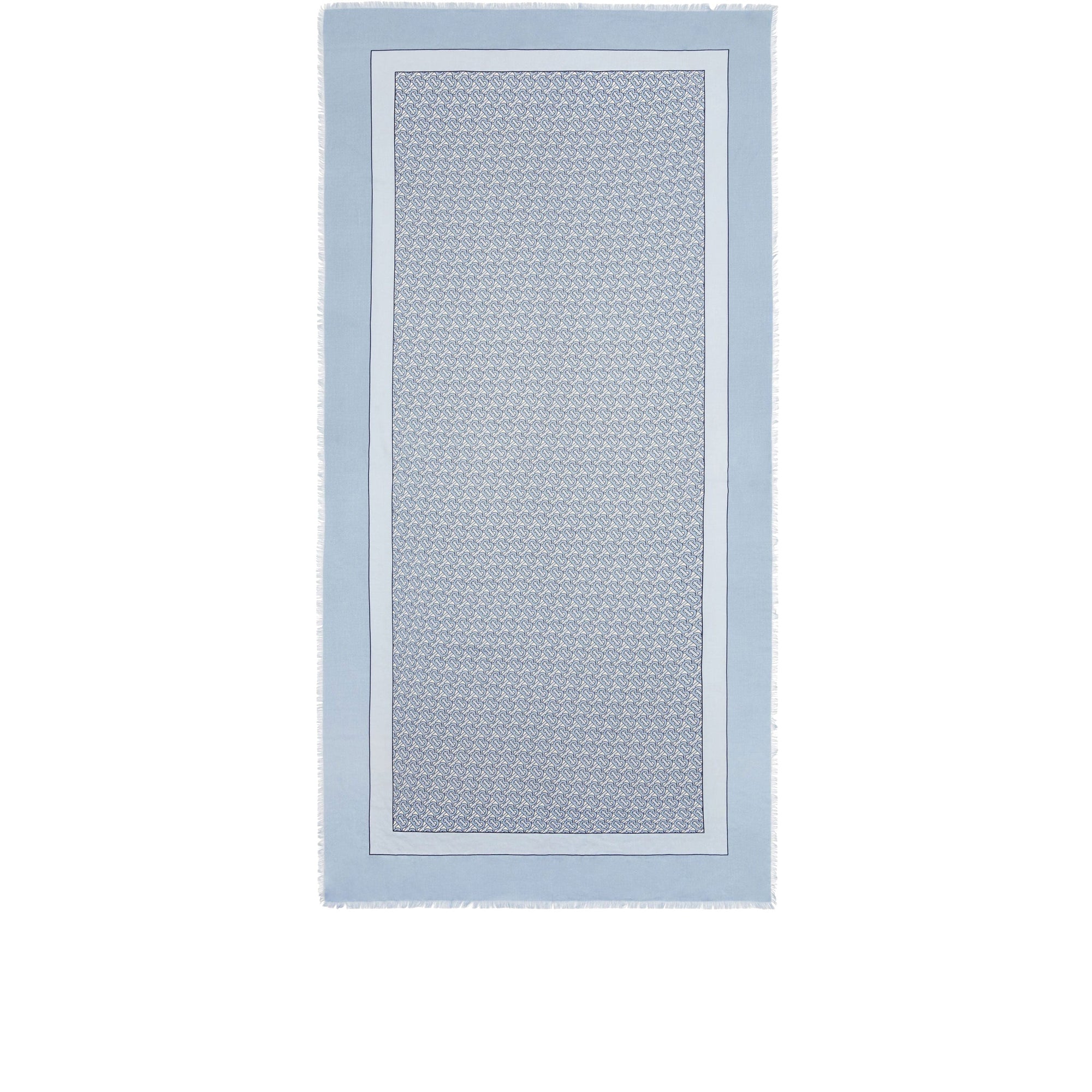 Écharpe légère en cachemire monogram - Bleu clair