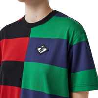 T-shirt oversize en coton rayé - Rouge vif