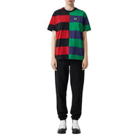 T-shirt oversize en coton rayé - Rouge vif
