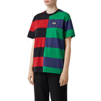 T-shirt oversize en coton rayé - Rouge vif