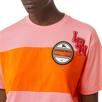 T-shirt oversize en coton avec logos - Rose bonbon