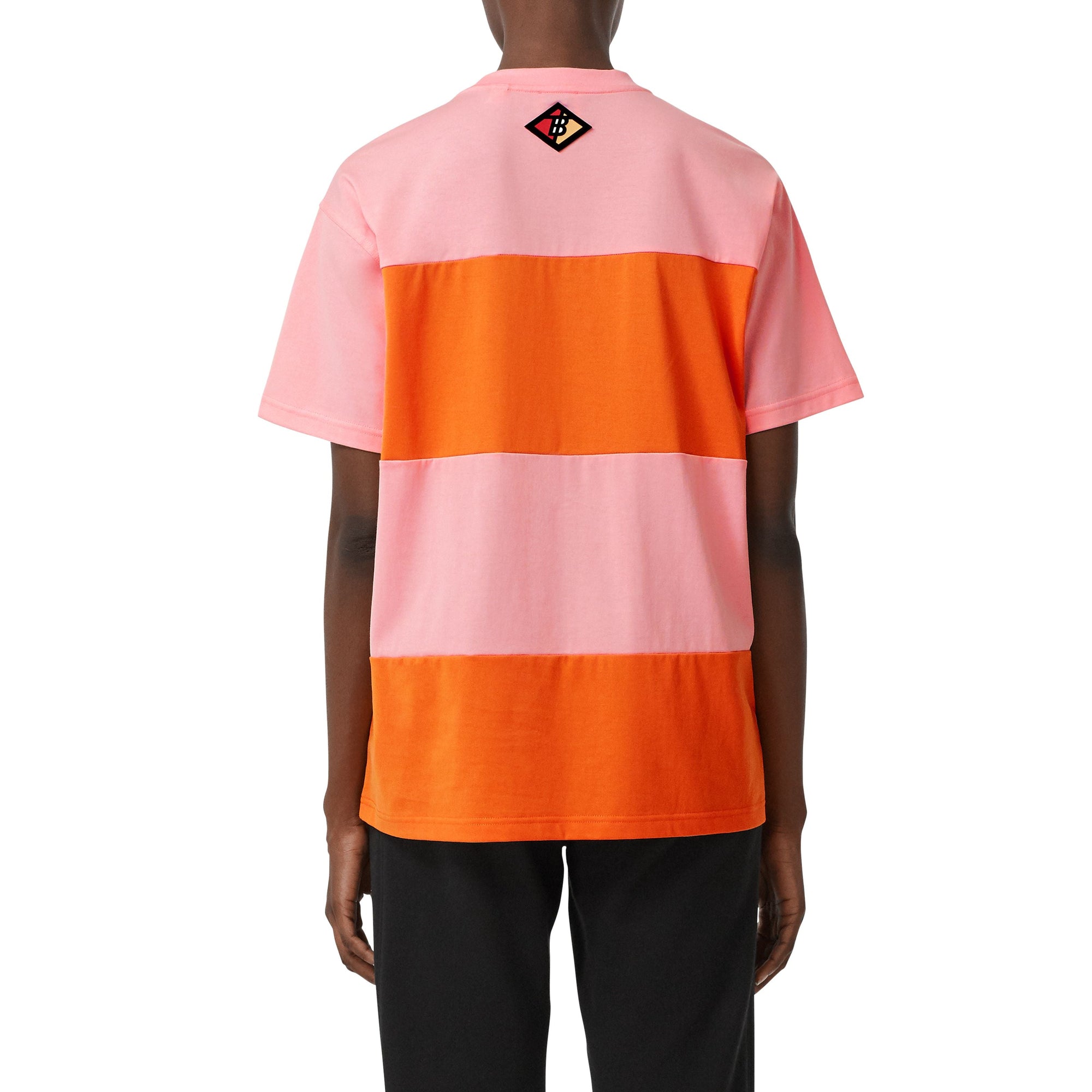 T-shirt oversize en coton avec logos - Rose bonbon