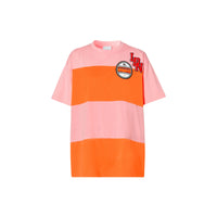 T-shirt oversize en coton avec logos - Rose bonbon
