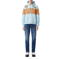 Sweat-shirt à capuche oversize en coton avec logos - Bleu pâle