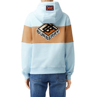 Sweat-shirt à capuche oversize en coton avec logos - Bleu pâle