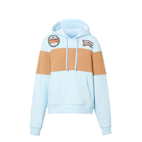 Sweat-shirt à capuche oversize en coton avec logos - Bleu pâle