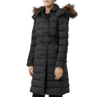 Manteau rembourré en duvet avec capuche amovible - Noir