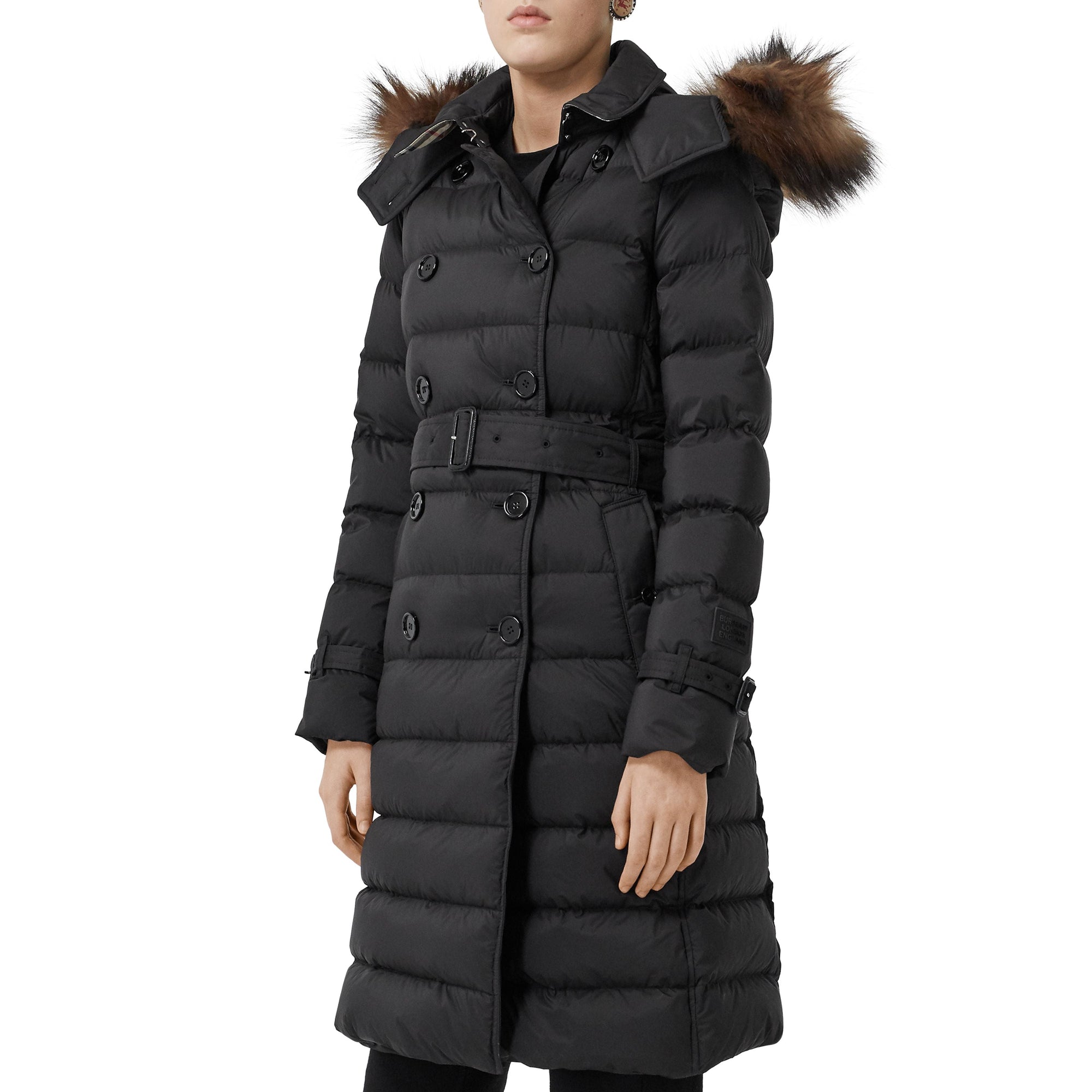 Manteau rembourré en duvet avec capuche amovible - Noir