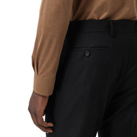 Pantalon de costume classique en flanelle de laine - Noir