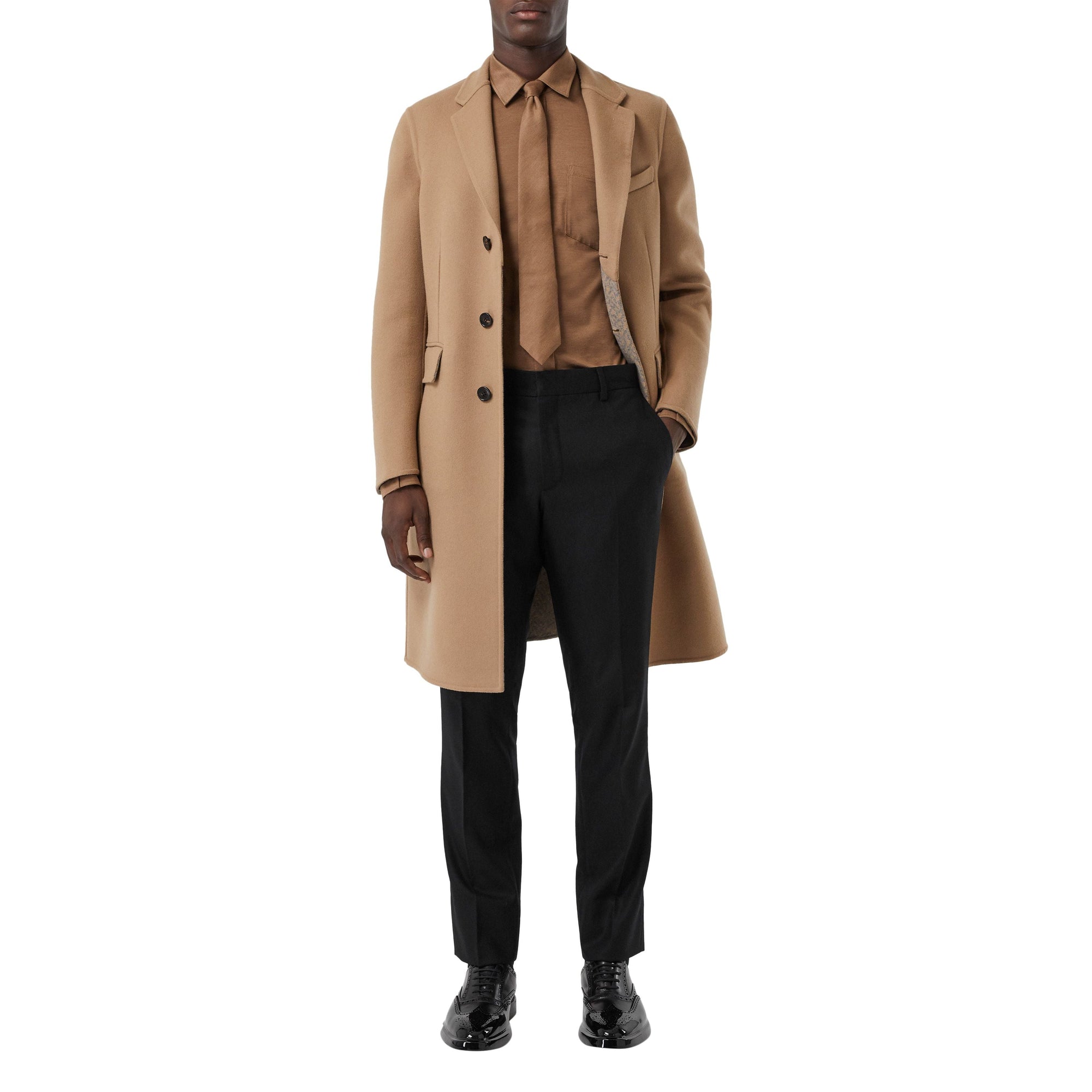 Pantalon de costume classique en flanelle de laine - Noir