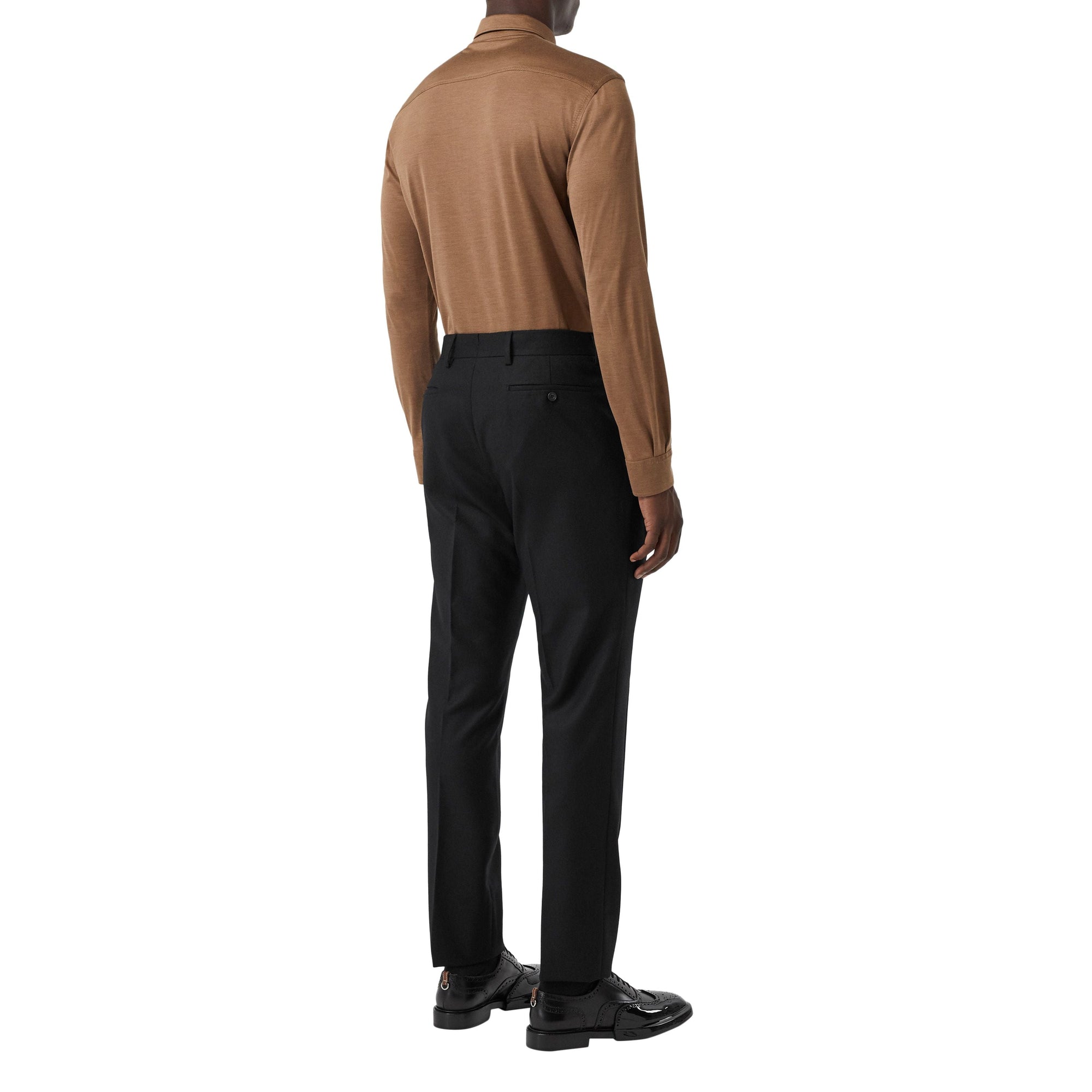 Pantalon de costume classique en flanelle de laine - Noir