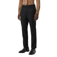 Pantalon de costume classique en flanelle de laine - Noir
