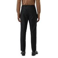 Pantalon de costume classique en flanelle de laine - Noir