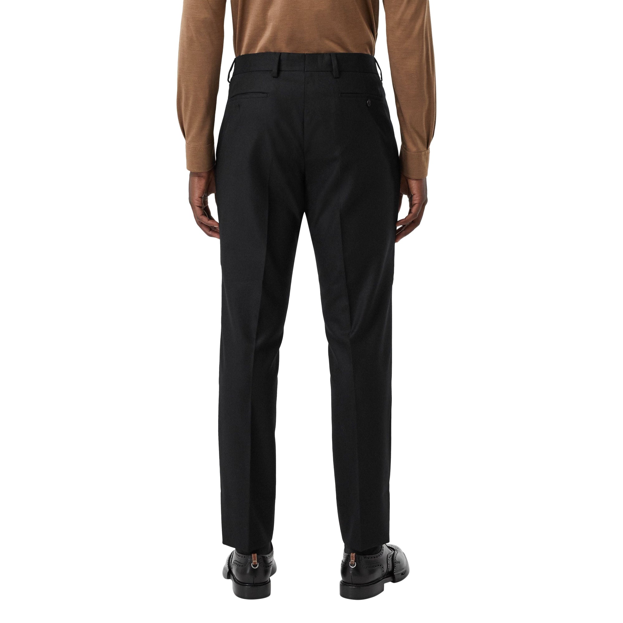 Pantalon de costume classique en flanelle de laine - Noir