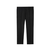 Pantalon de costume classique en flanelle de laine - Noir